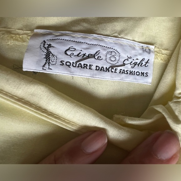Circle Eight Square Dance Fashions Yellow Flowy Western Cowgirl Dress. Size M/L - Picture 9 of 12